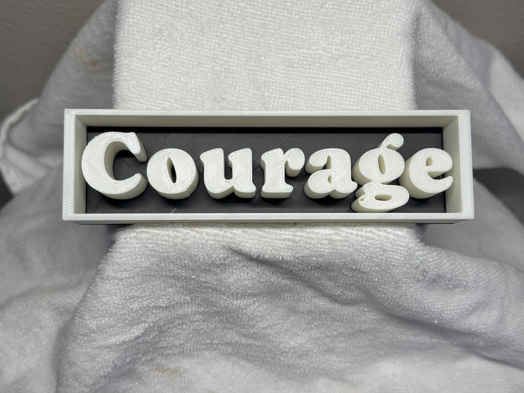 COURAGE - Shadow Box Text